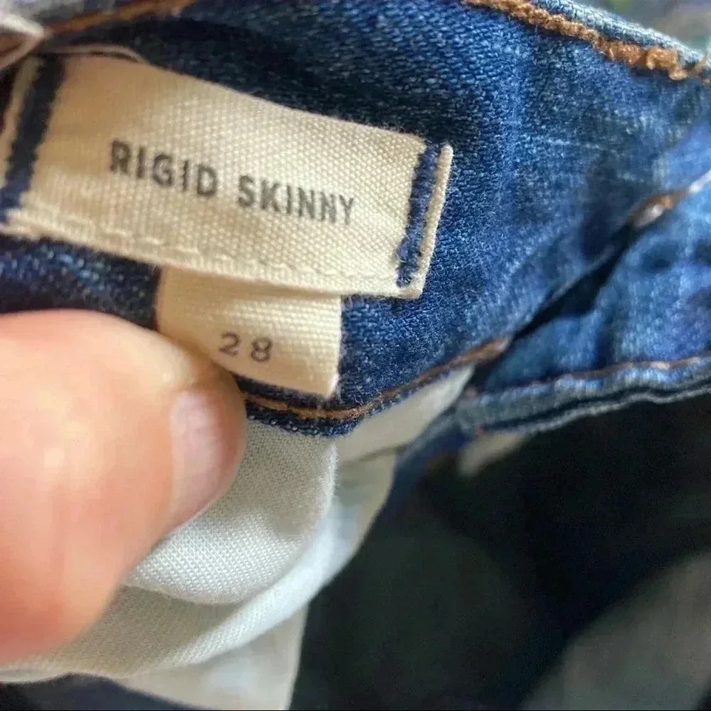 Madewell rigid skinny high rise raw hem jeans - Picture 4 of 6